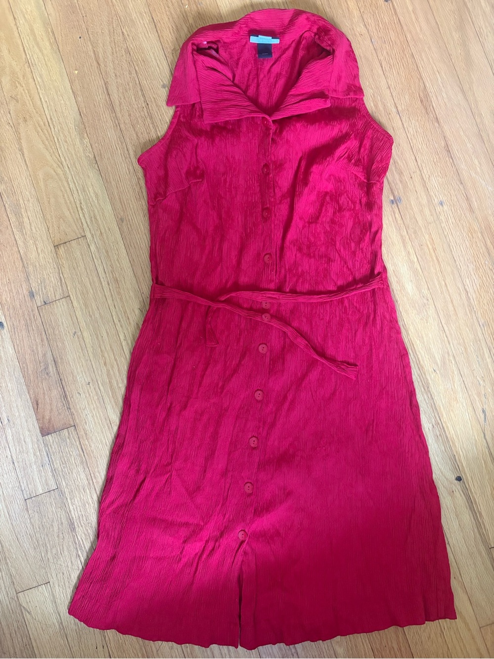 Studio 1940 Sleeveless Button-Front Midi Dress in Bright Red